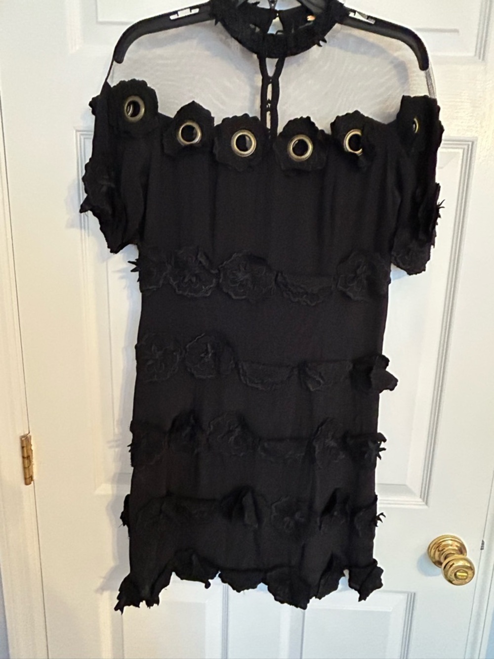 Free People Black Floral Detail Dress